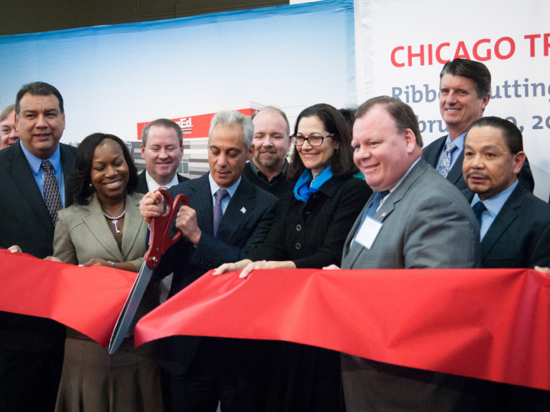 Cutting the ribbon at ComEd CTC event