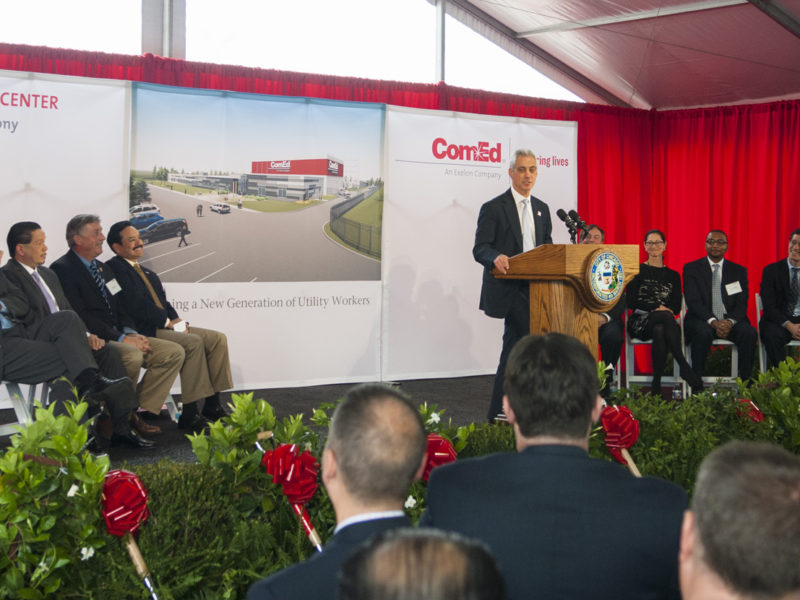 Press conference at ComEd CTC Ground Breaking