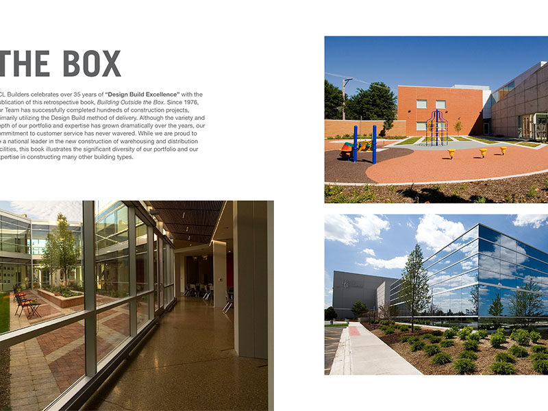 FCL Book Layout: inside page spread with project photos