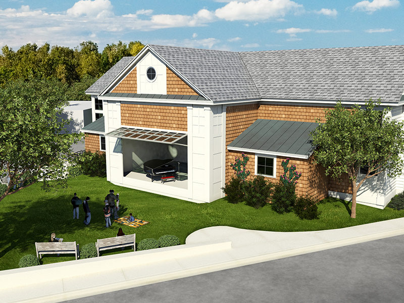 Riverview School bird's-eye view rendering